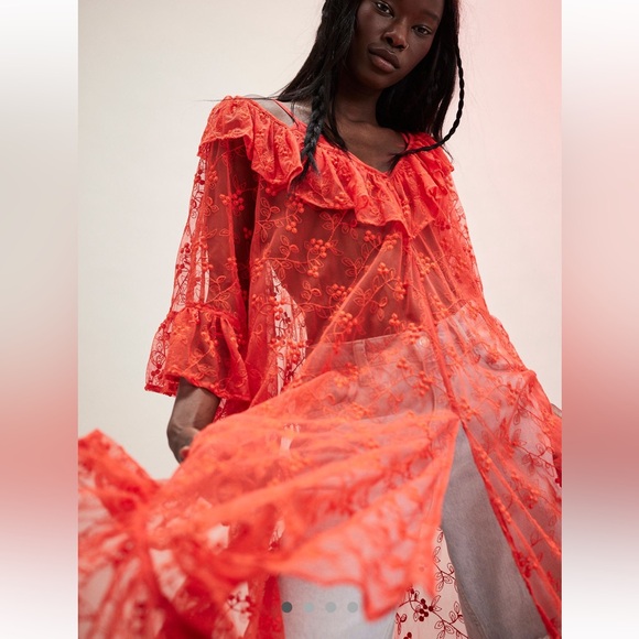 Free People Romantic Sheer Bloom Kaftan - Picture 1 of 9